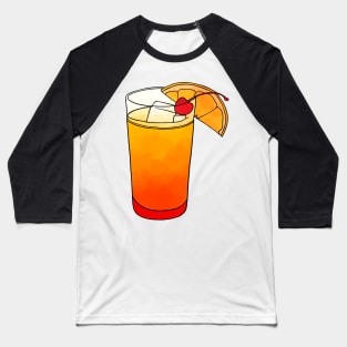 Tequila Sunrise Cocktail Watercolor Drink Baseball T-Shirt